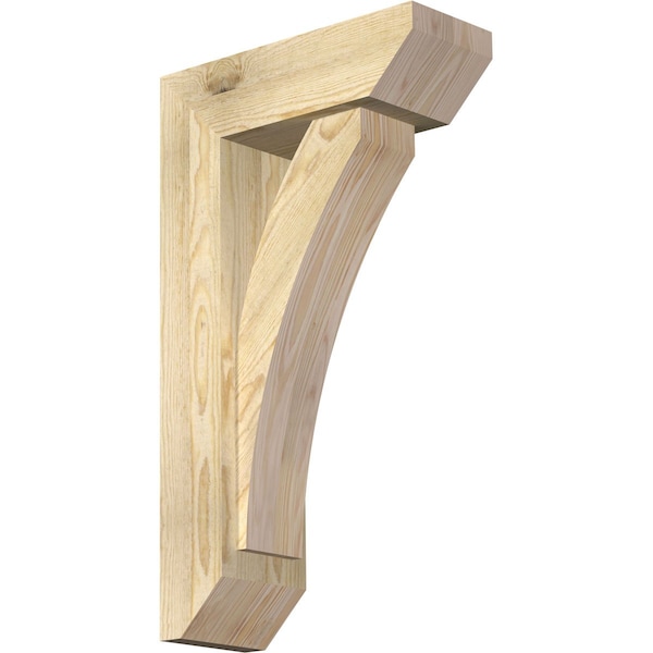 Ekena Millwork Thorton Slat Rough Sawn Bracket w/ Offset Brace, Douglas Fir, 6"W x 16"D x 28"H BKT0604X16X28THR06RDF - main